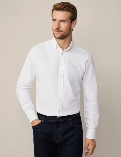 Hackett Slim Fit Pure Cotton Oxford Shirt White