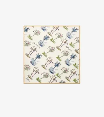 Brave Little Tree Silk Scarf in Chalk white
