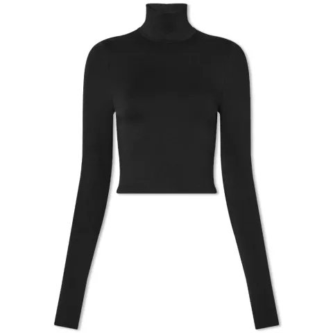 Long Sleeve No Bra Club Cropped Turtleneck