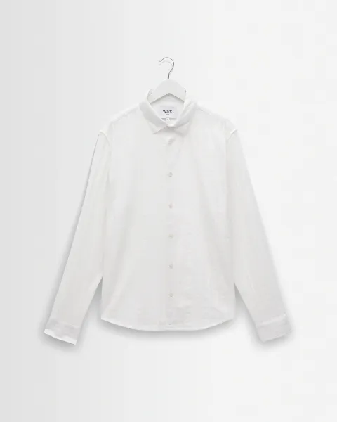 Dartford - White Dobby Stripe Organic Cotton Shirt