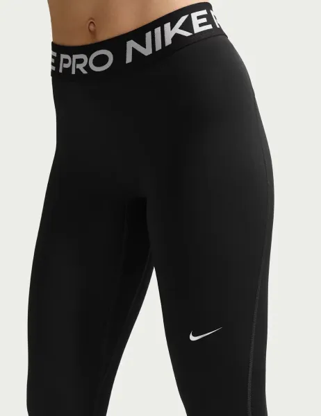 Nike Pro Mid-Rise Full-Length Leggings Black Mix