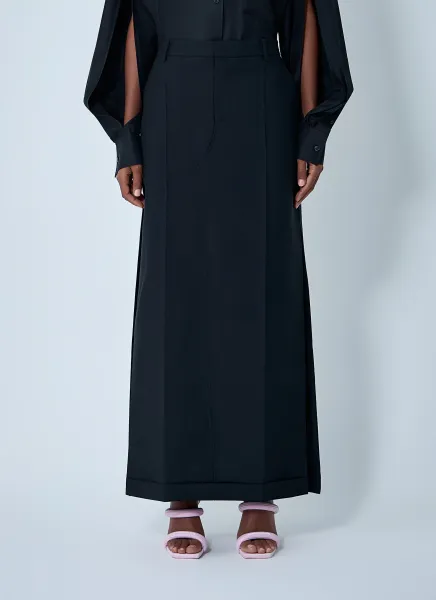 Tailored Wool-Mohair Maxi Skirt