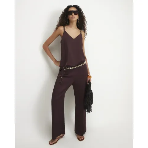 River Island Red Satin Trousers