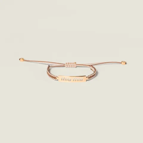 Cotton and metal bracelet