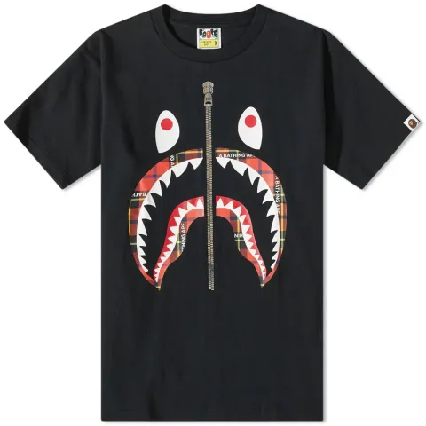 BAPE Logo Check Shark T-Shirt