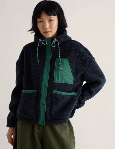 Seasalt Cornwall Oversized Zip Up Hoodie Navy