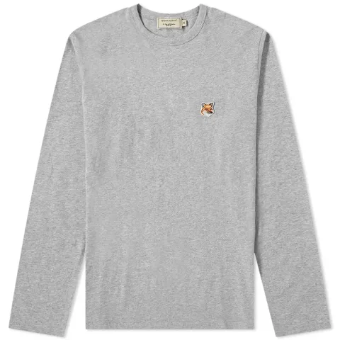 Maison Kitsuné Long Sleeve Fox Head Patch T-Shirt