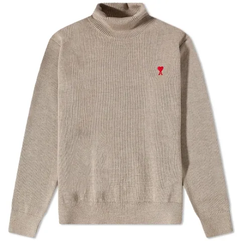 AMI Small A Heart Roll Neck Knit