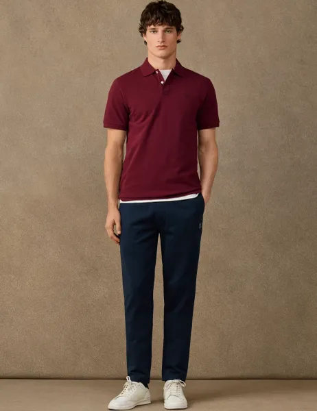 Hackett Pure Cotton Polo Shirt Burgundy