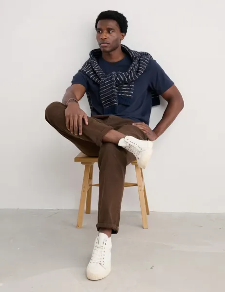 Seasalt Cornwall Pure Cotton Crew Neck T-Shirt Navy