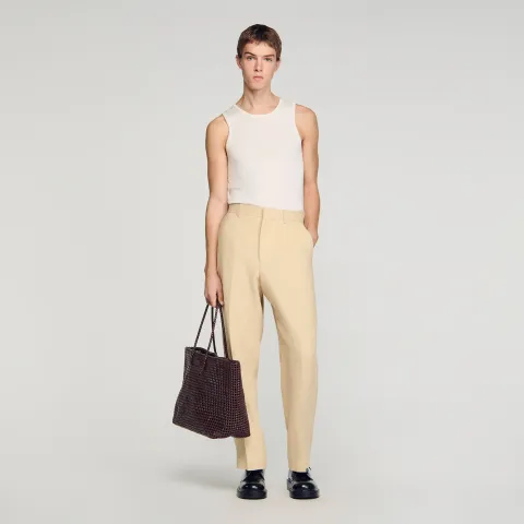 Oversized linen and cotton trousers