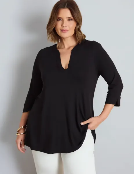 Live Unlimited London Jersey V-Neck Blouse