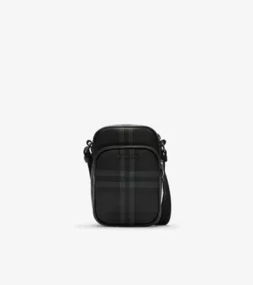 Mini City Check Crossbody Bag in Iron grey - Men, Cotton, Technical