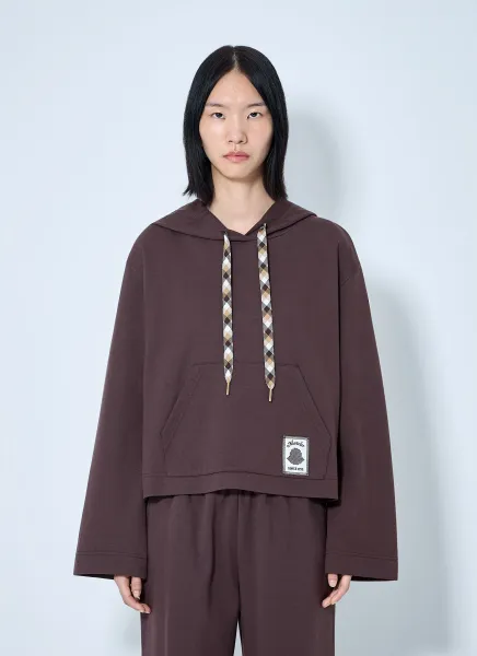 Hooded Sweatshirt with Contrast Drawstrings