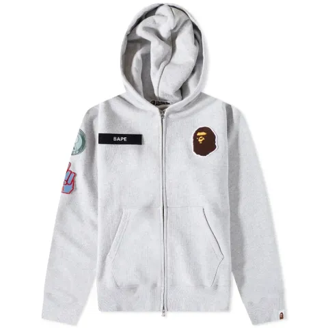 Military Patch Heavy Weight Zip Hoody