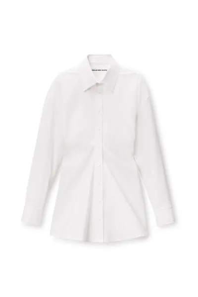 Stretch Cotton Zip Shirt Dress