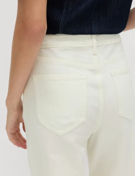 Marks & Spencer Mom High Waisted Ankle Grazer Jeans Ecru