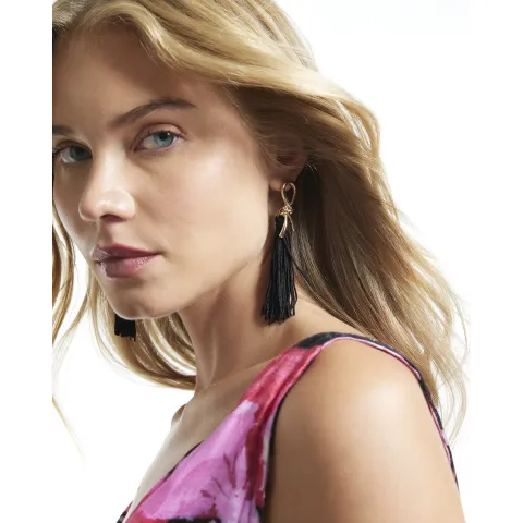 River Island Knot Tassel Drop Earrings