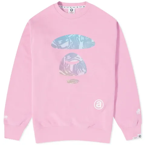 AAPE Big Face Laser Foil Camo Crew Sweat