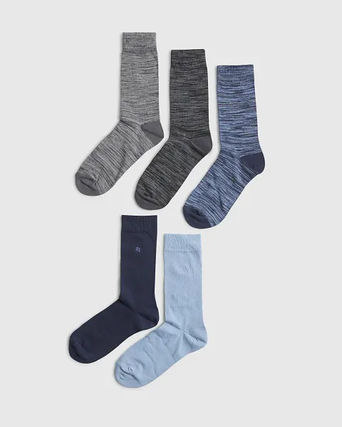 River Island Formal Ri Grindle Pack Of 5 Socks