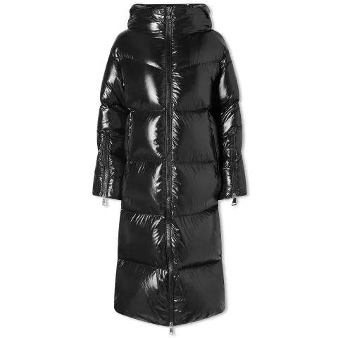 Huppelong Logo Collar Long Padded Coat