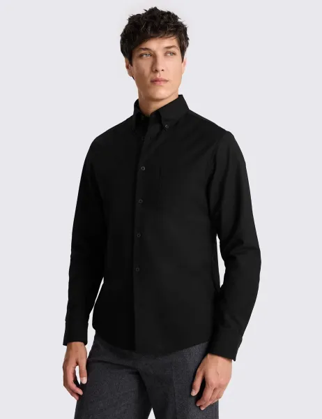 Moss Regular Fit Pure Cotton Oxford Shirt Black