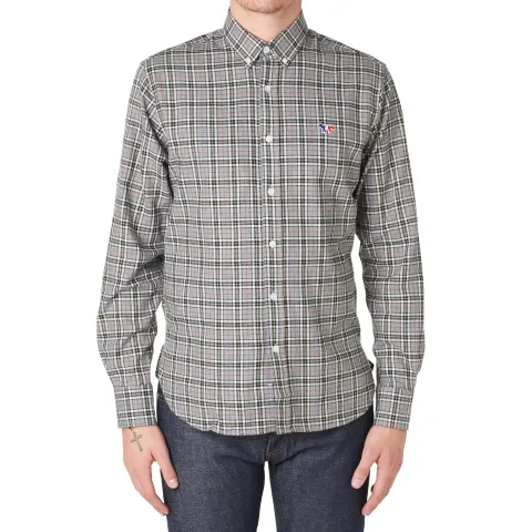 Maison Kitsuné Button Down Classic Tricolour Fox Check Shirt