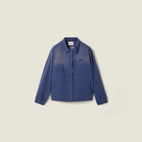 Garment-dyed twill blouson jacket