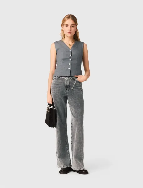 Jewel-button tailored jacket