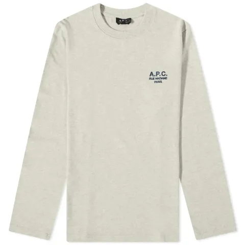 A.P.C. Long Sleeve Olivier Embroidered Logo T-Shirt