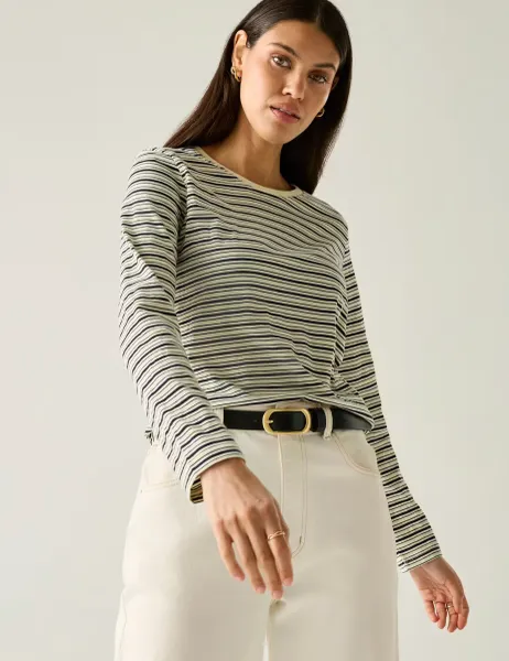 Regatta Federica Jersey Striped Top Beige