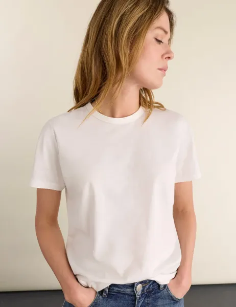 BAUKJEN Jersey Crew Neck T-Shirt White