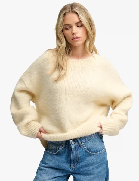 Superdry & Co Slouchy Brushed Oversized Jumper Cream