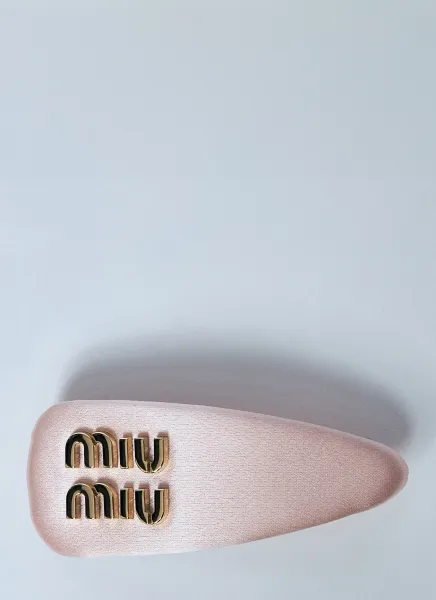 Logo Plaque Satin Hair Clip