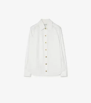 Cotton Poplin Blouse in White