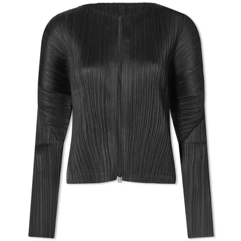Long Sleeve Pleats Zip Top