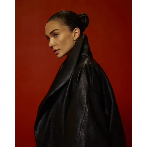 River Island Faux Leather Shawl Collar Bomber Jacket