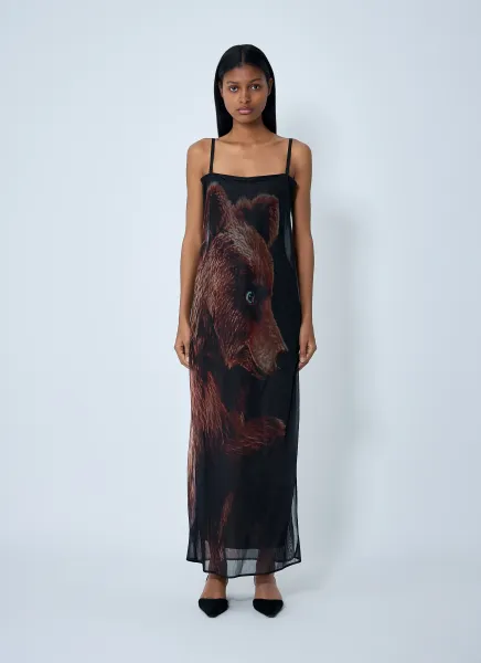 Sheer Printed Dress