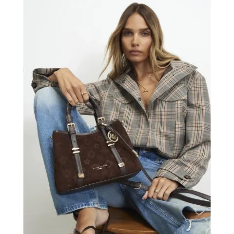River Island Embossed Monogram Crossbody Bag