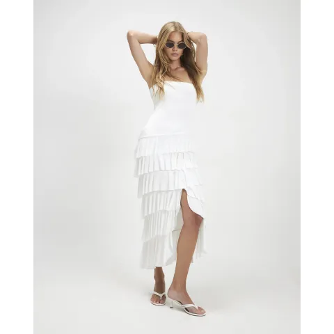 River Island Bandeau Ruffle Maxi Dress
