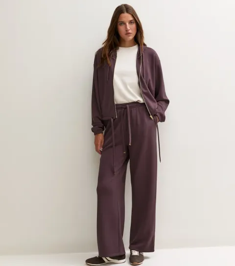 New Look Women's Premium Dark Burgundy Straight Leg Joggers