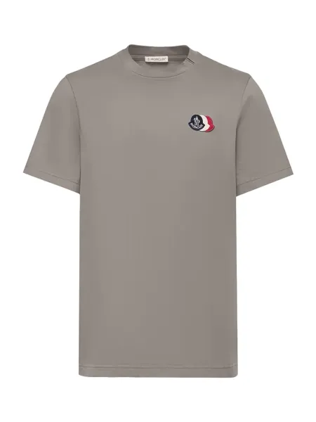 Men Embroidered Tricolor Logo T-shirt Grey