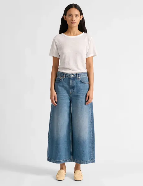 Albaray Denim Wide Leg Culottes Medium Indigo