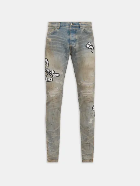 DOMINO APPLIQUE SKINNY JEAN - Perfect Antique Indigo