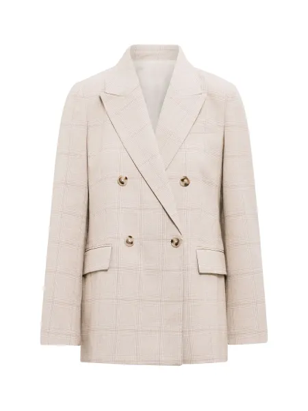 Forever New Lottie Double Breasted Blazer Neutral
