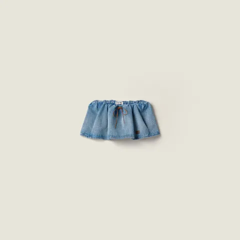 Washed denim miniskirt