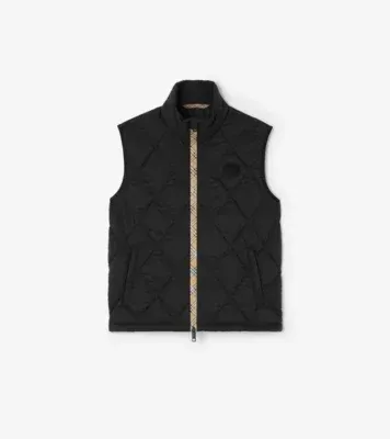 Packable Quilted Nylon Acresford Gilet in Black