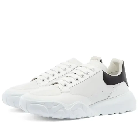 Contrast Heel Tab Court Wedge Sole Sneaker