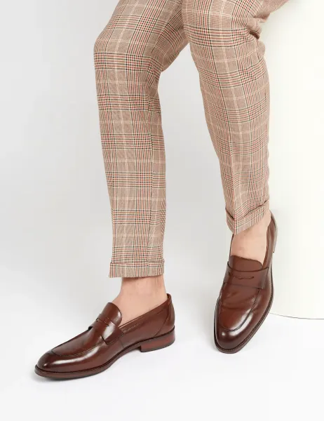 Suede Slip-On Loafers Tan