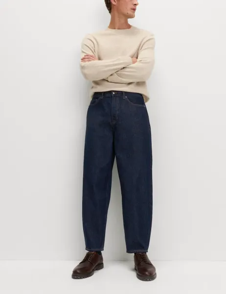 Marks & Spencer Barrel Fit Pure Cotton Rigid Value Jeans Indigo
